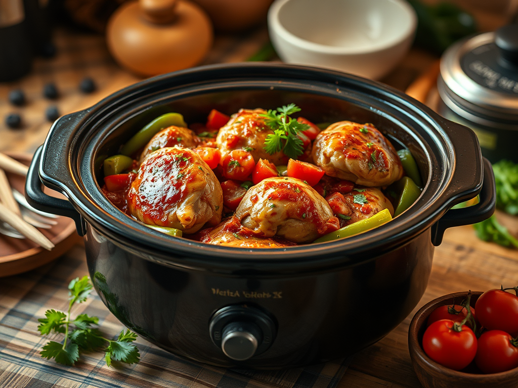 Slow Cooker Chicken&nbsp;Cacciatore