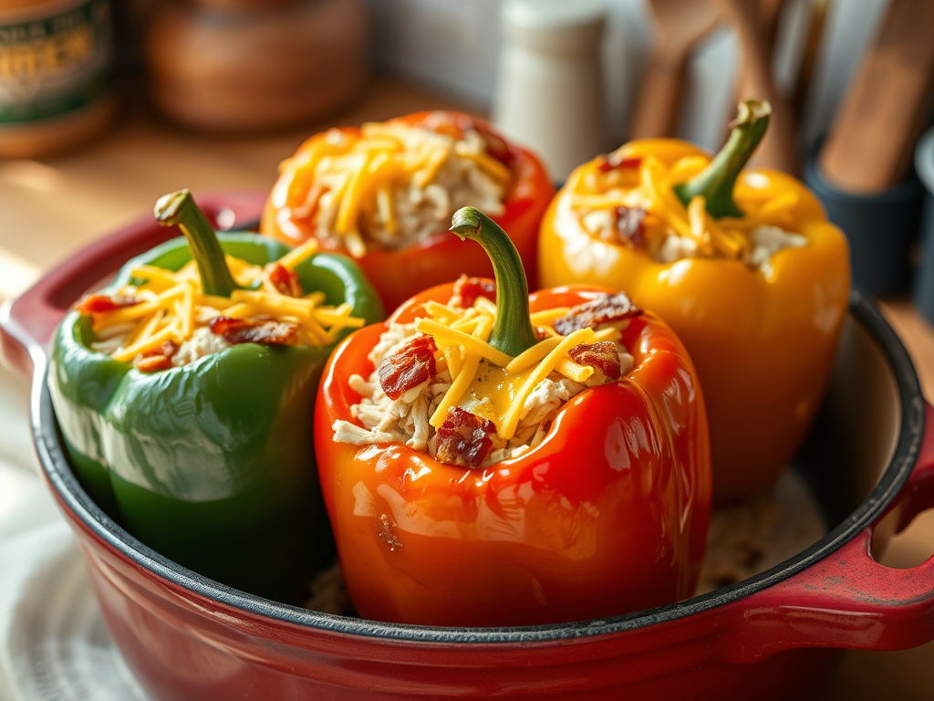 Chicken Bacon Ranch Stuffed&nbsp;Peppers